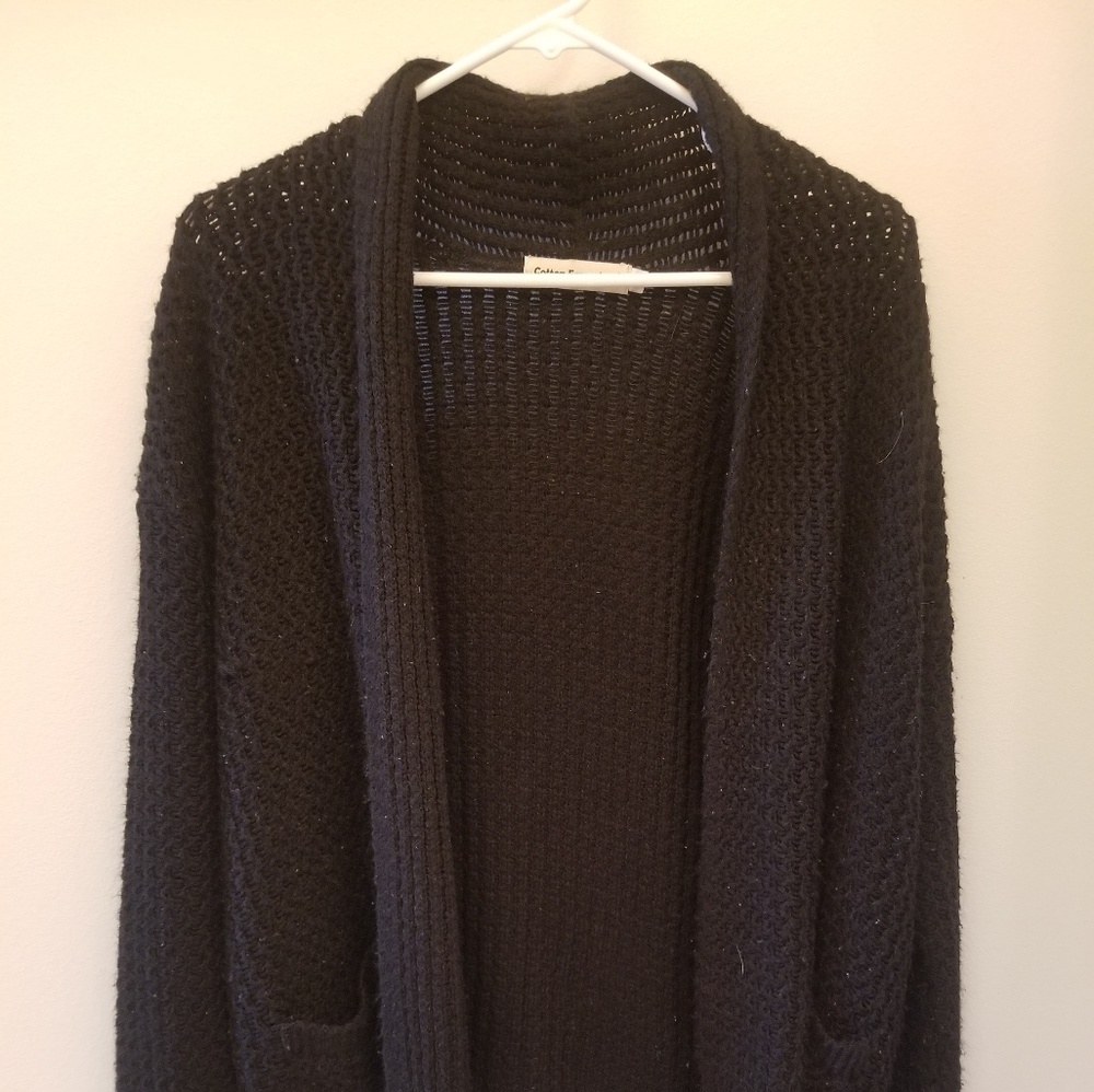 Black chucky knit cardigan size medium